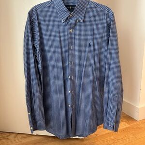 Ralph Lauren Men's Blue Checkered Shirt